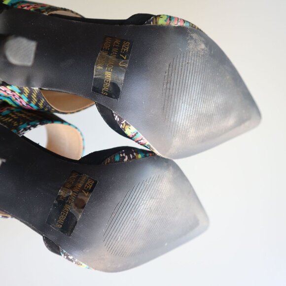 Multicolor Pointed Toe High Heel Mules By Qupid Size 7 - Picture 6 of 7